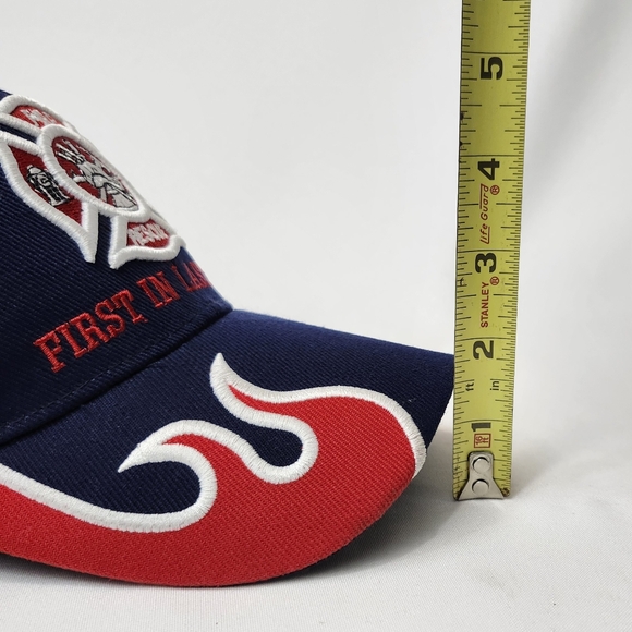 First In Last Out Fire Department Rescue EMS Flame Cap Hat Adult Adjustable - Picture 11 of 12